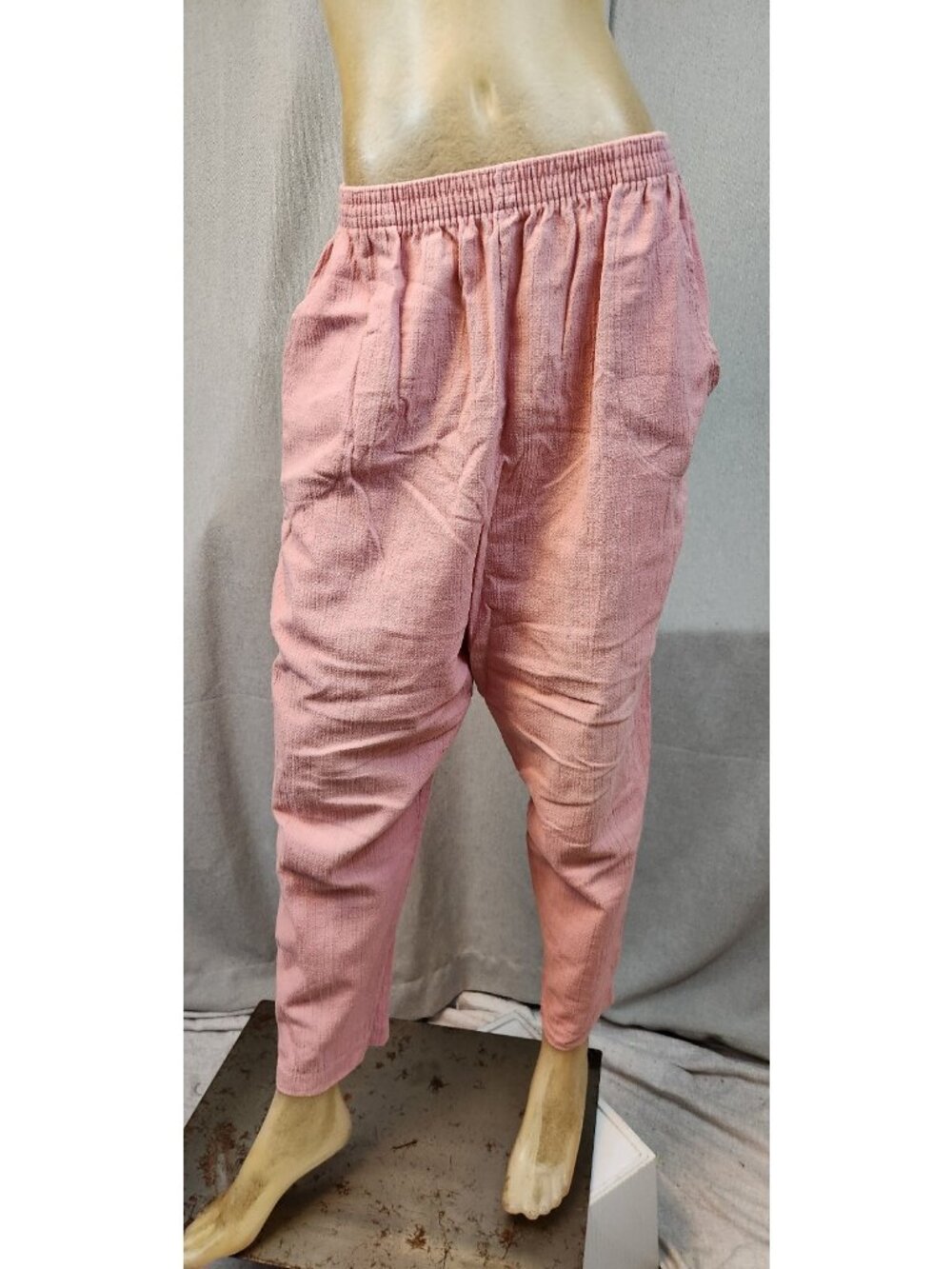 Michel Laurence Womens Size 14P 14 Petite Pink Elastic Waist Dress Pants USED - Picture 1 of 5